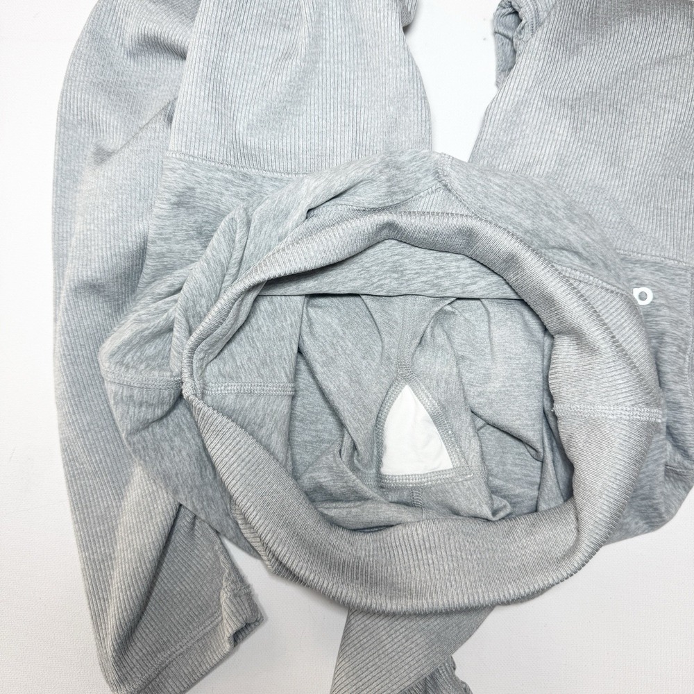 Alo Yoga Goddess Ruched Leggings XS Heather Gray Ribbed High Rise Ballet Studio - Picture 7 of 12